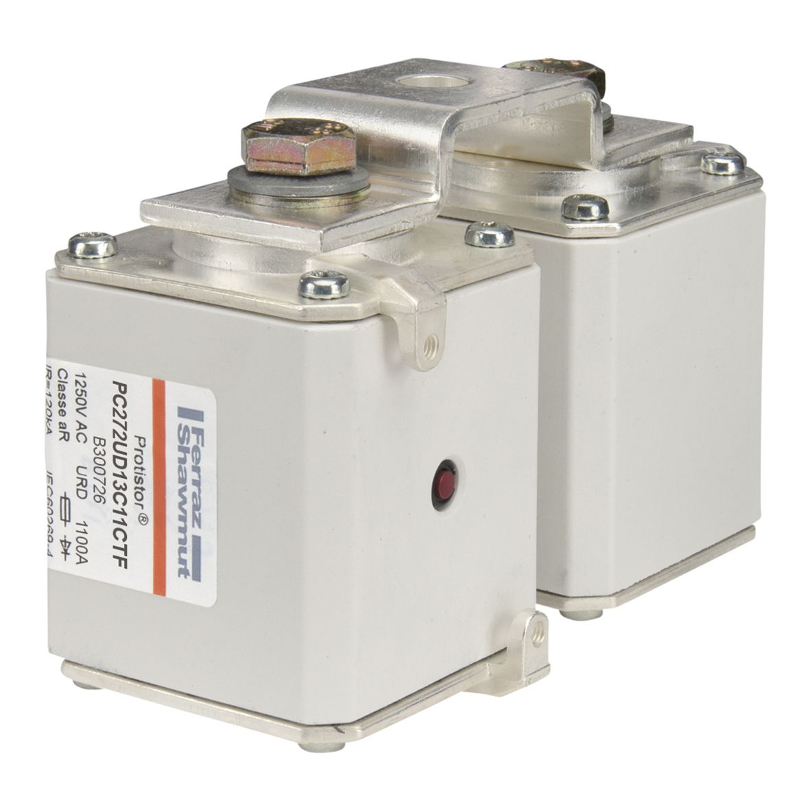 B300726 - Size 2x72 type TTF M10 or M12 threaded terminals with omega bar aR 1100A 1250VAC